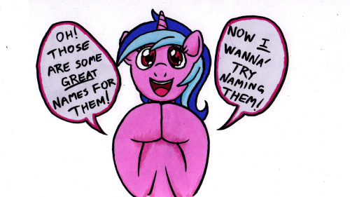ask-seaswirl:Sea Swirl: Blue-Green Algae seems even more appropriate for her, but it’s a bit of a mouthful! They’re all looking at me so passionately! They must really like their new names!X3!!