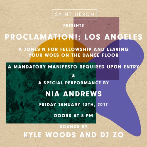 LA! Join us this FRIDAY for a very special PROCLAMATION! featuring a performance by NIA ANDREWS. Vis