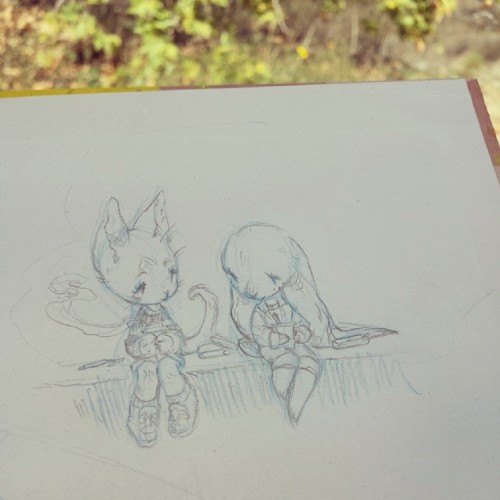 denaesketch:  More sketches from the past two weeks.   A little concept Heather and I have been working on :)  I came up with the kitty, Fiona, and she created Audrey, the bunny.  She drew Audrey in the first three images!  I’ll probably be posting