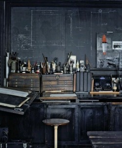 setdeco: STEPHEN ALESH &amp; ROBIN STADEFER, Vintage Industrial Office, NoHo Loft, New York, USA, 2010s
