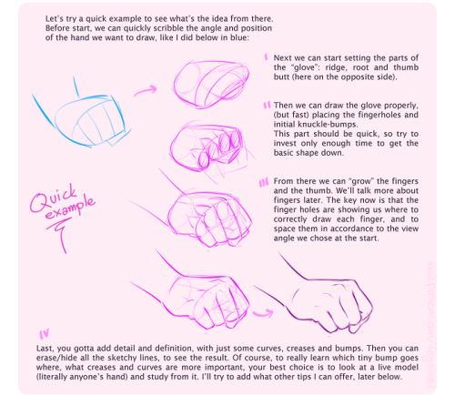 mugis-pie:  My first shot at creating a sort of tutorial/guide, telling how I do things. On this initial chapter we’re going over the handy matter of Hands.Not meaning to be an encyclopedic explanation, only showing my own methods and self-taught clues.