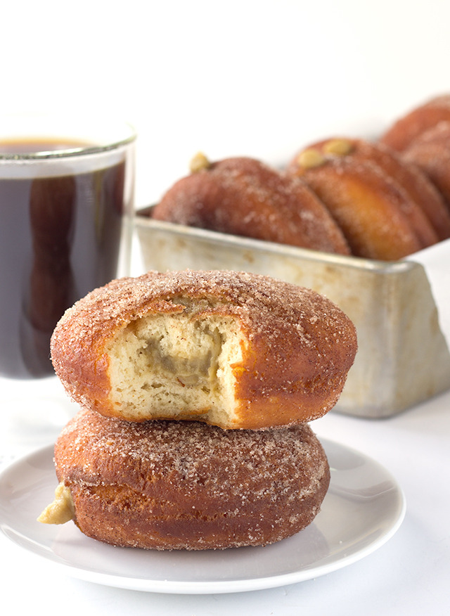 fullcravings:  Coffee Custard Filled Donuts  Two in one&hellip;WINNING! 😁