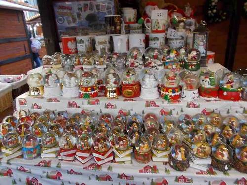 Some merchandise offered for sale during Christmas market in Wroclaw, Poland.