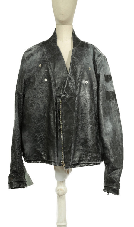 OVERSIZED LEATHER JACKET WITH PATCHES FROM MAISON MARTIN MARGIELA A/W 2000