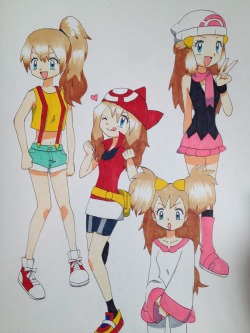 savoanpkoumi-loccsta:  Pokemon/Girls… (Misty/May/Dawn/Iris) Yep Kuz Koumi/Koura Out Gs… 