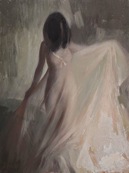 artbeautypaintings:Figure in sheer nightgown - Ignat Ignatov