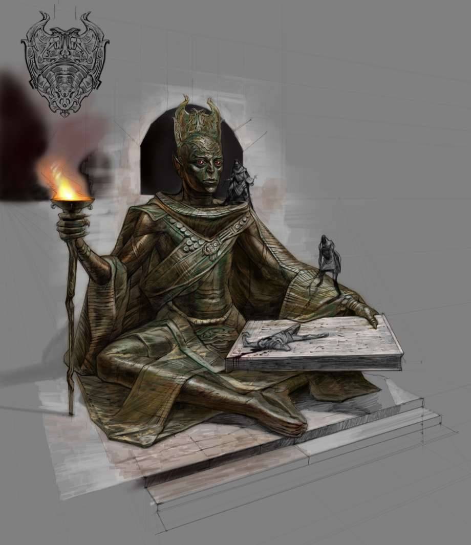 thelustydovahkiin: Falmer statue concept art by Adam Adamowicz