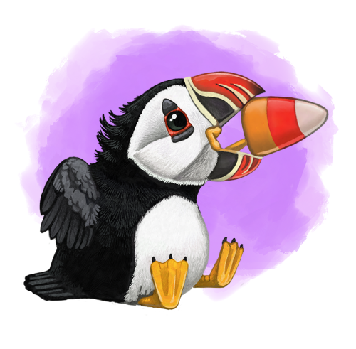 #Auktober today - This little puffin is about to get a major sugar rush!https://www.redbubble.com/i/