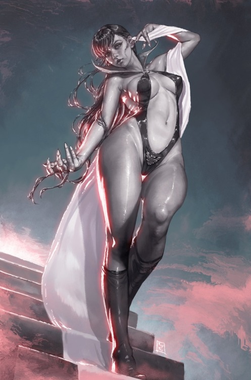 artstation-select:  KyuYong Eom • “Immortal Vampirella”Illustration/Commission/CoverArt. I’m a freelance artist.artstation instagram instagram linkedin facebook
