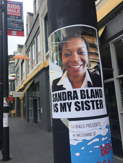 thetrippytrip:  “Sandra Bland is my Sister”  Valencia St in San Francisco 