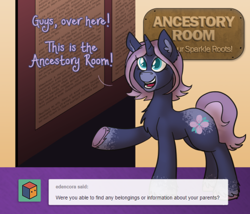 ask-king-sombra:  LET’S GET READY TO LEEEARNNN((Featuring ask-ickle-muse‘s Flugeltoot and askopalescentpearl!))  I’m surprised he didn’t crack up at hearing the name for the “fannypack”. <w<