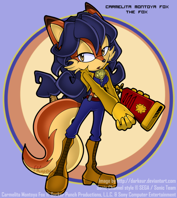 alleycatproductions:  Sly Cooper and Carmelita Fox Sonic Style By Darkeur