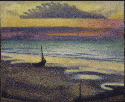 artist-lemmen: Beach at Heist, 1891, Georges LemmenMedium: oil,wood