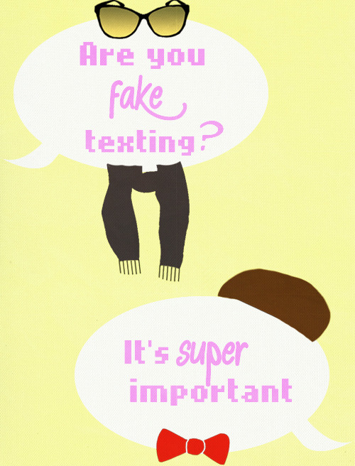 starfishlove:   LBD Quotes ↳ Charlotte!Caroline: “Are you fake texting?&ldquo;  