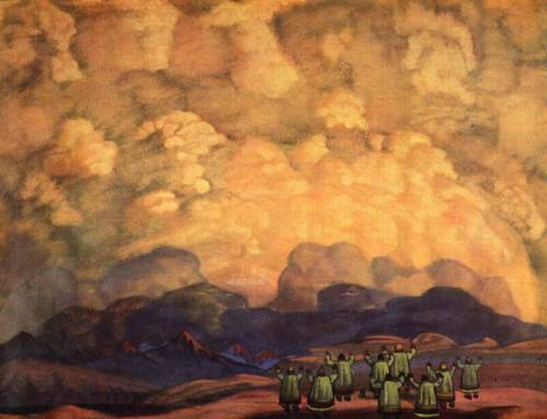 Behest of the sky, 1915, Nicholas RoerichMedium: cardboard,tempera