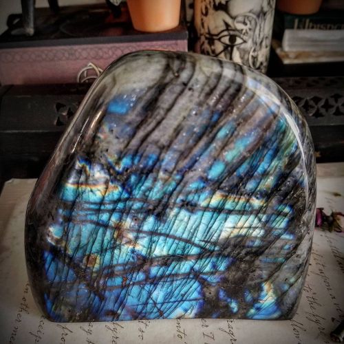 When the flash is wildwitchcrystals.com Labradorite Freeform Crystal . . . . #witch #wiccan #pagan