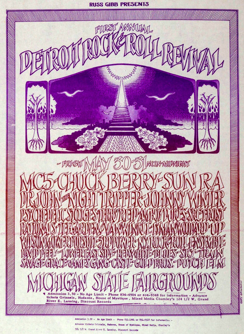 Detroit Rock & Roll Revival ad from the Ann Arbor Sun, May 28, 1969. And yes, the Psychedelic St
