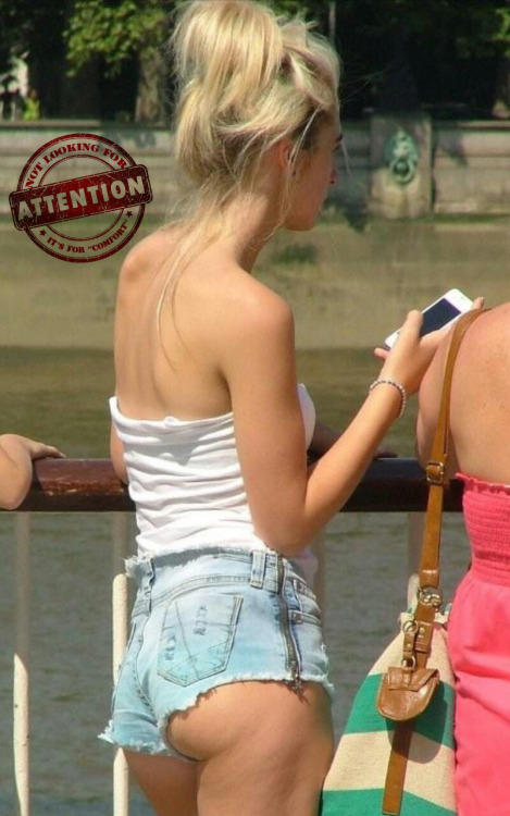 not-for-attention:  Tank top with shoulder straps tucked in, because constantly having to lift your top so your tits don’t fall out, is all about comfort. Jeans with so much of your ass hanging out, people can tell if you have hemorrhoid, and crammed