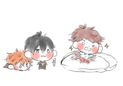 askhqchibis:  Chibis from January to December.  They’ve grown so much in just a year, especially Tobio!!