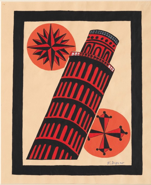 socialmaya:le-dernier-soupir:Pisa Tower, by Fortunato Depero.Art from some reactionary aesthetic blo