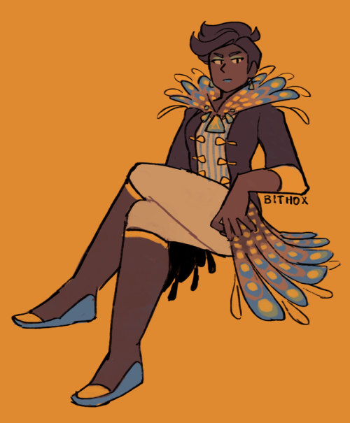 my part of this year’s telememe organized by @hanmori ! i tried to go for a pirate + peacock look. (