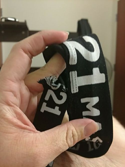 cakemeupinside: Just got a jock strap and I already busted it with my fat ass. Guess I need a bigger