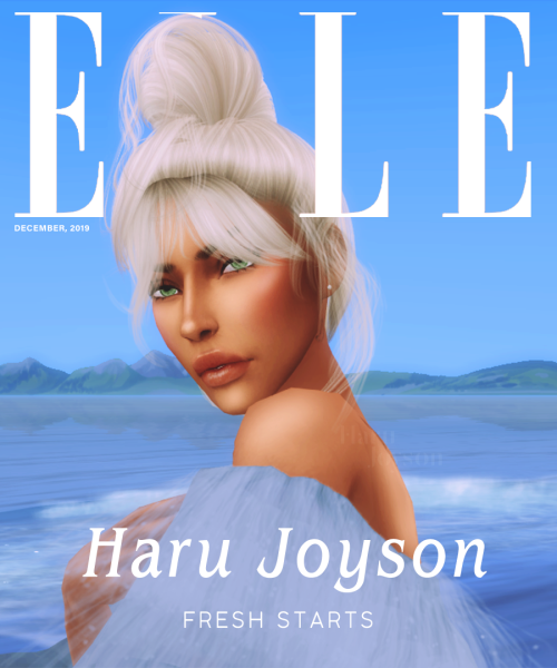 joysonreylegacy:Elle Magazine December 2019  (simstagram)CC creators:Dress: @chanel-simblr (edited b