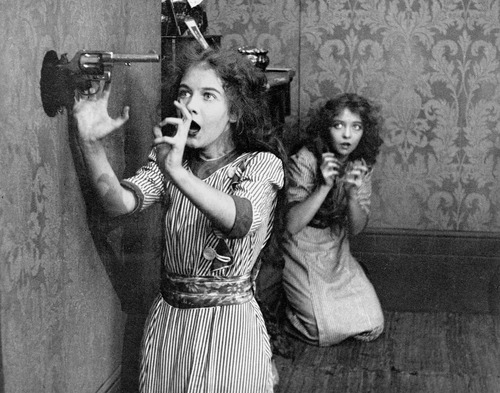 don56:Lillian and Dorothy Gish in “An Unseen Enemy” (1912) directed by D. W. Griffith. The first mov