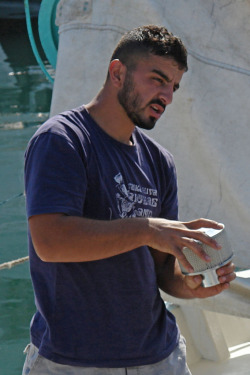 stratisxx:  Sexy Greek stud in Pireas harbour Greece…   Tumblr wrote me to let me know that they shut my 100K member Stratisx account because I was pro Palestinian… And the small dicked jews that run tumblr were intimidated by the big Arab cocks on