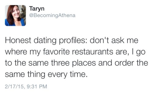 find-greatness:becomingathena:becomingathena:Inspired by adventures in Tindering.Casually reblogging