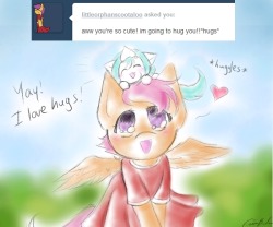spectralpony:  I love hugs! *huggles*Sorry about the late response. ^-^;; Between work, comic, story and art commissions, I feel swamped @-@  HNNNNNG