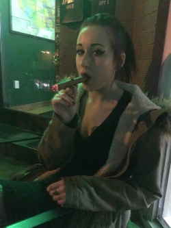 kittykatash:  Girls always look sexier smoking a cigar 😘 with my love @gods-tongue