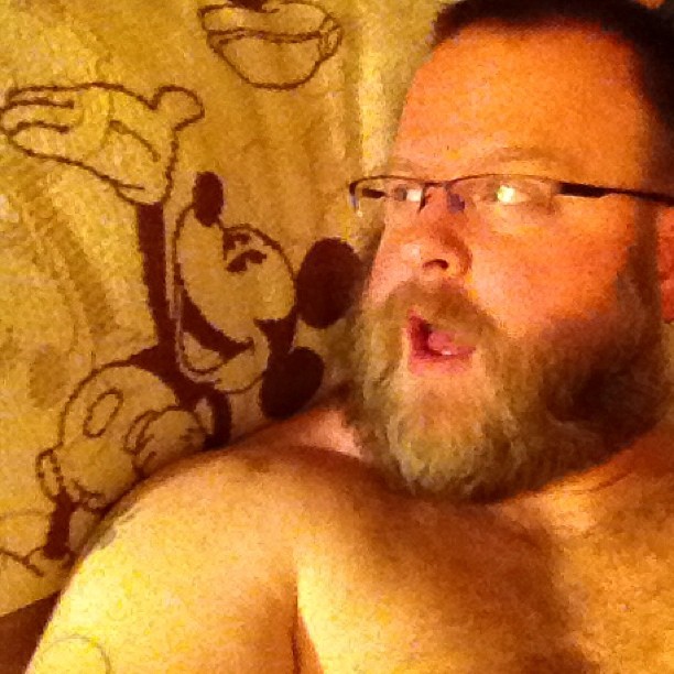 bavarianbear:  Mickey tried to cop a feel on me! (at Bearhaus) 