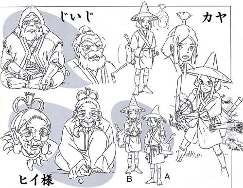 artbooksnat:  Princess Mononoke (もののけ姫) animation materials by character designer Masashi Ando (安藤雅司) in the Mononoke Hime Roman Album (Amazon US | JP) 