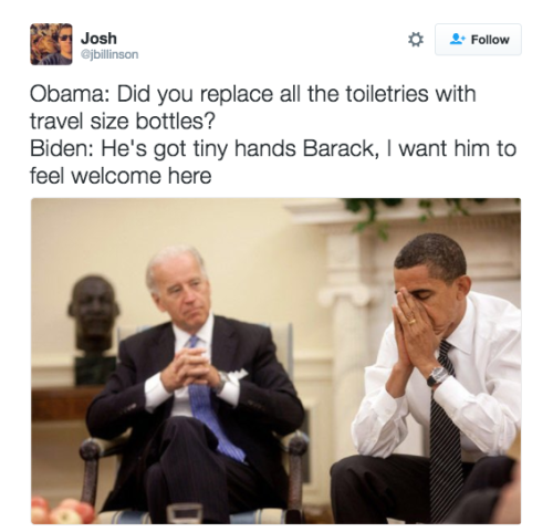 refinery29:  Excuse me but you’re going to have to check out these memes of Joe Biden plotting booby traps in the White House before Trump takes officeEnough said.