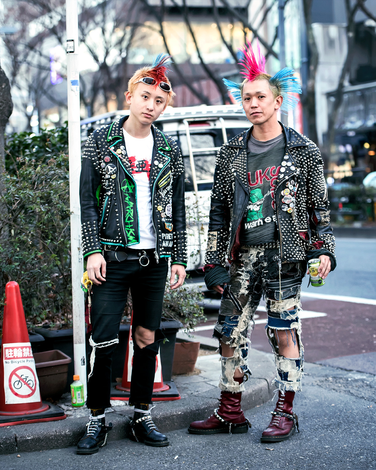 Tokyo punks Cheney & Kentaro on the street in... | Tokyo Fashion
