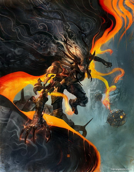 geek-art:  #geekart Kickstarter project by Aleksi Briclot and Tsume, to create an original statue based on the character created by the French illustrator. Impressive ! More info here http://www.geek-art.net/aleksi-briclot-azzarhi-kickstarter/
