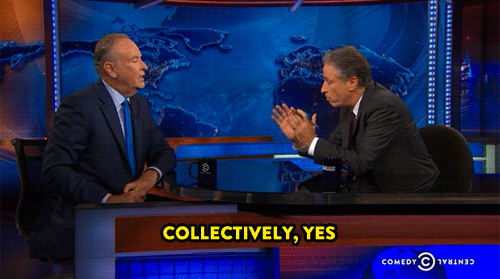 comedycentral:  Jon Stewart and Bill O’Reilly faced off over white privilege on