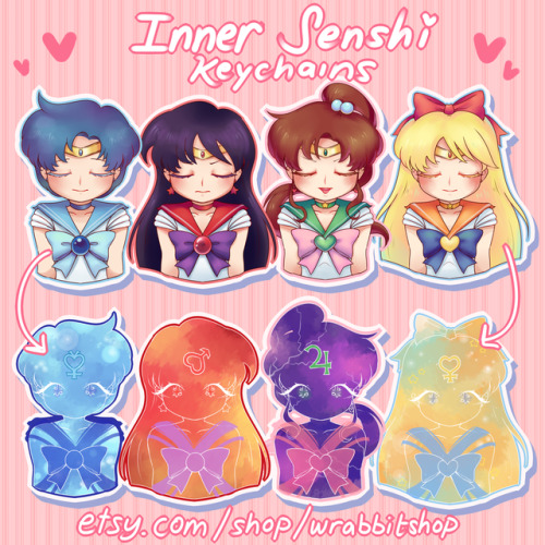 wrabbit-art:  After lots of people’s request, I decided to make the inner senshi keychains to match 