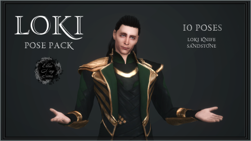 LOKI pose pack10 posesLoki knife (by me, bracelet section)Sandstone (asset by texture.com, сonverted