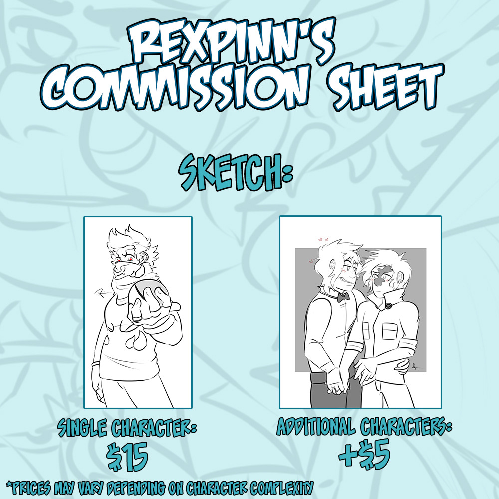 rexpinn:  My commissions are live again!email me if you’re interested!If you like