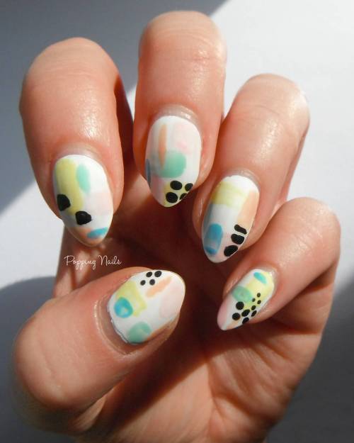 Inspired by @lamaiannedesigns Take Me Away Pastel Abstract Art Print #nails #nailart #nailpolish #na
