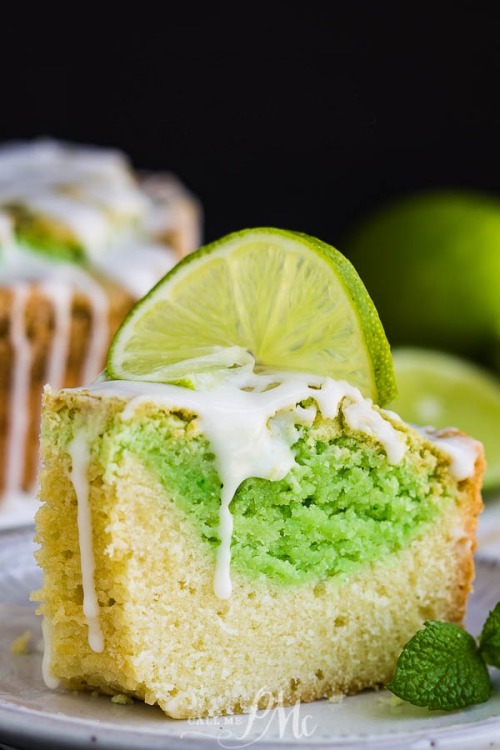 Key lime coconut marbled pound cake