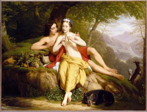 Louis Hersent (French; 1777–1860)Daphnis et Chloé = Daphnis and ChloeOil on canvas, 1817Musée du Lou
