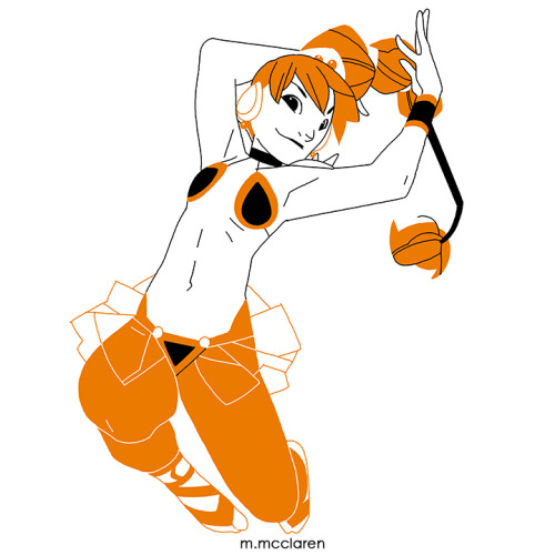 VesVes belongs to Sailor Moon . Artwork by Meredith McClaren[Description: A black, white, and orange