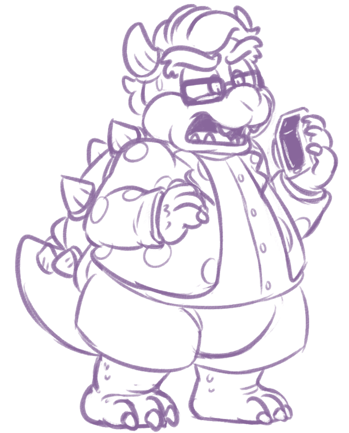 fiztheancient:  stream request: hipster bowser bent his iphone 6 :c