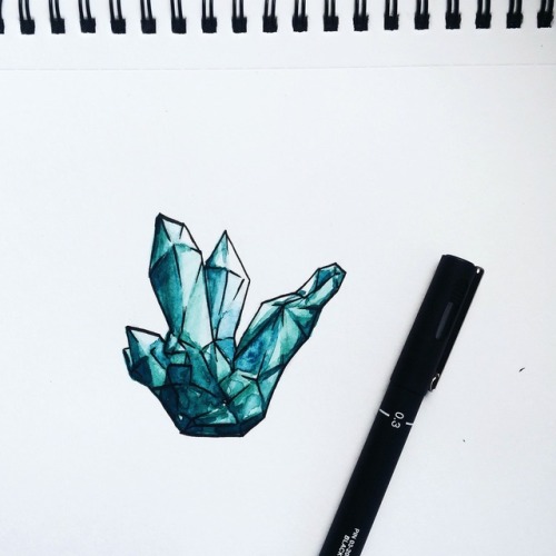 Watercolor crystals