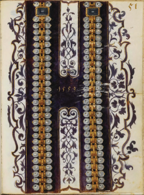 Hans Mielich, Kleinodienbuch, Jewels Book, 1553. Inventory of the jewelry owned by Archduchess Anna 