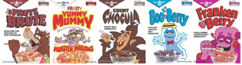 XXX gothiccharmschool:  All Five Monsters Cereals photo