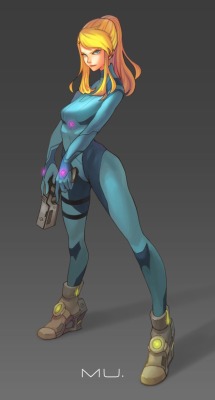 kylo-the-starkiller:  Samus zero suit by oO-MU-Oo. http://www.deviantart.com/art/Samus-zero-suit-461963635 